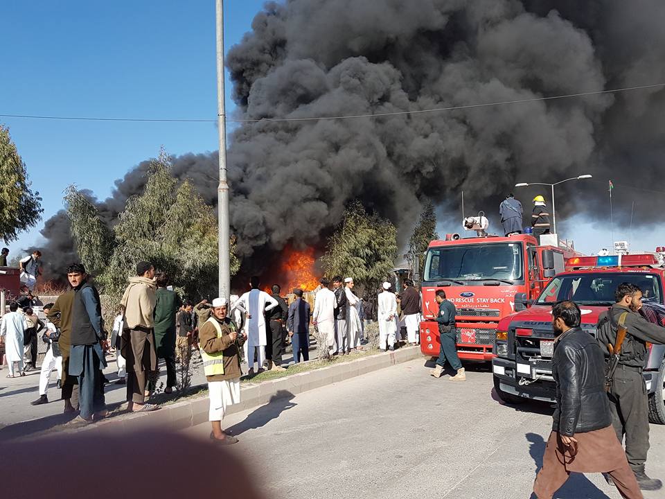 Fire at fuel reservoir inflicts financial losses in Nangarhar