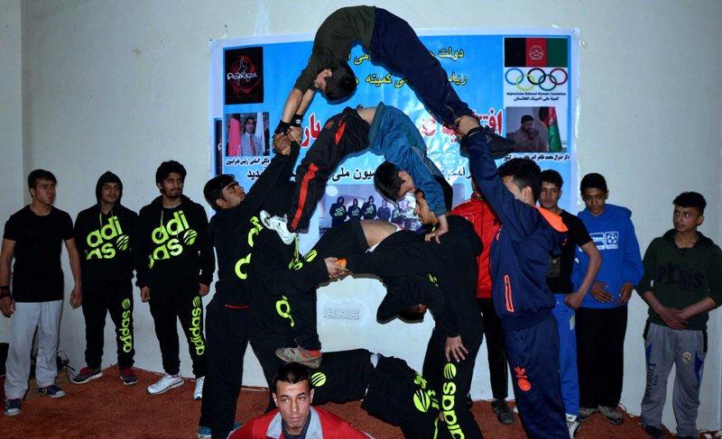 Athletes playing parkour at National Sport Federation