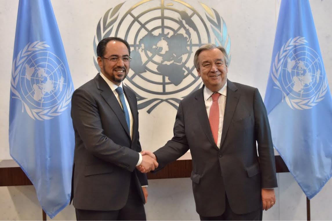 صلاح الدین ربانی با سرمنشی ملل متحد در مورد وضعیت افغانستان گفتگو کرد