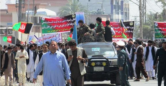 Rally held against Pedram, Pakistan in Nangarhar