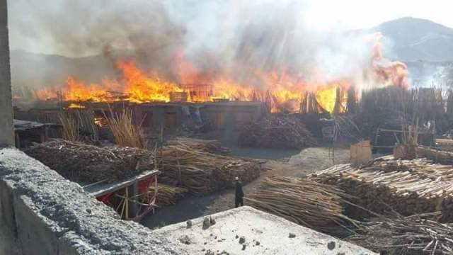 Several shops reduced to ashes in Parwan