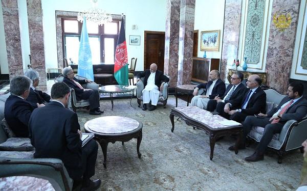 Ghani, Guterres talk terrorism, peace process