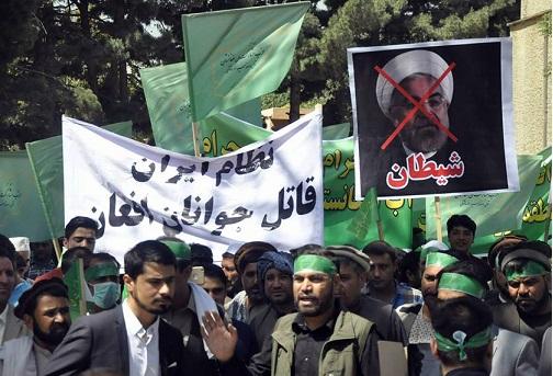 Dozens rally in Kabul against Iran’s president