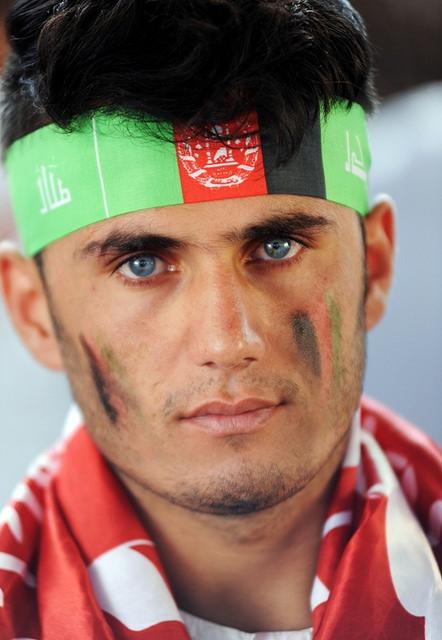 Afghan Man with Afghan Flag
