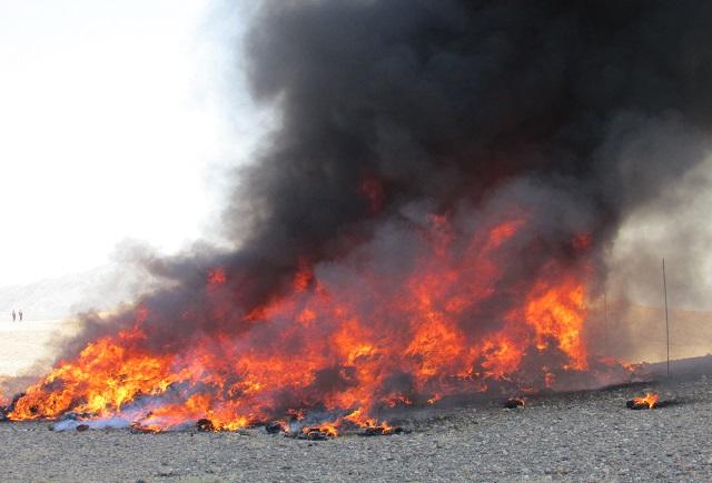 Drugs, alcoholic drinks weighing 13 tons set alight