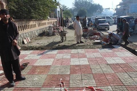 Work on municipality-funded walkways launched in Jalalabad