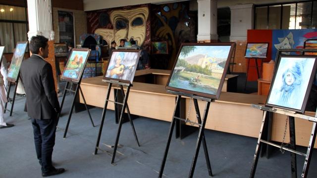 Women’s painting works on display in Kabul