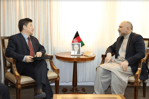 Atmar meets Chinese special envoy on Afghan peace