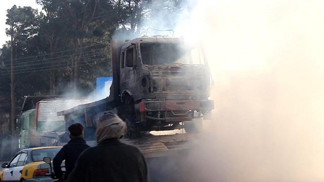 Marble mine owners protest torching of vehicles