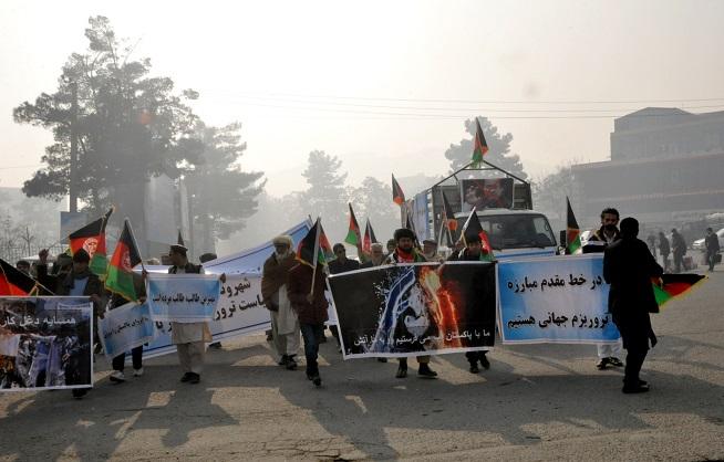 Kabul residents, civil society activists rally against Pakistan
