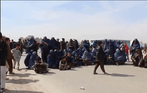 خانواده های بیجاشده از جنگ، شاهراه شبرغان – مزار را مسدود کردند