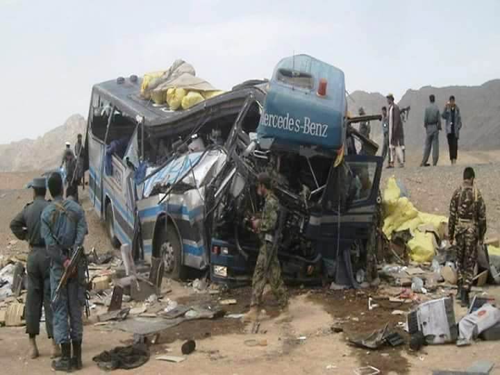7 dead, 22 wounded in Ghazni bus-car collision