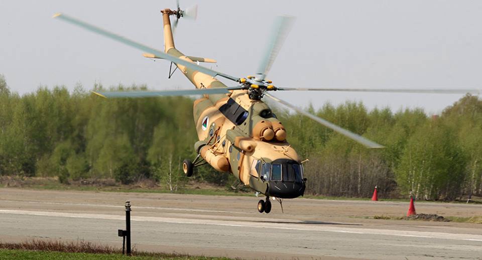 یک هلیکوپتر به دلیل نقص فنی در فاریاب پیش از پرواز آتش گرفته است