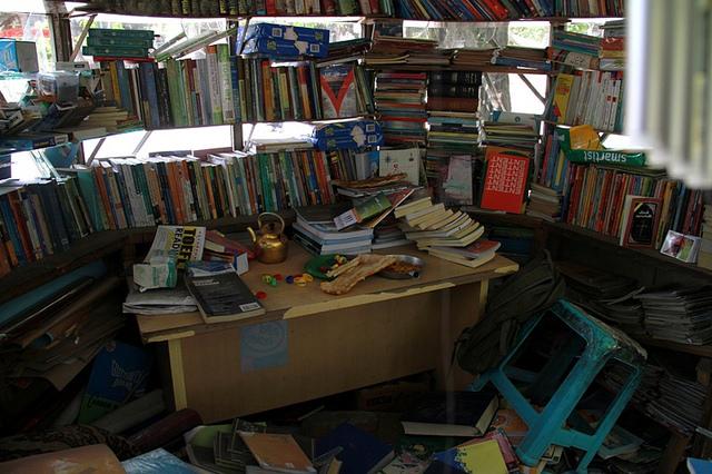 Damaged bookstore in Kabul blast
