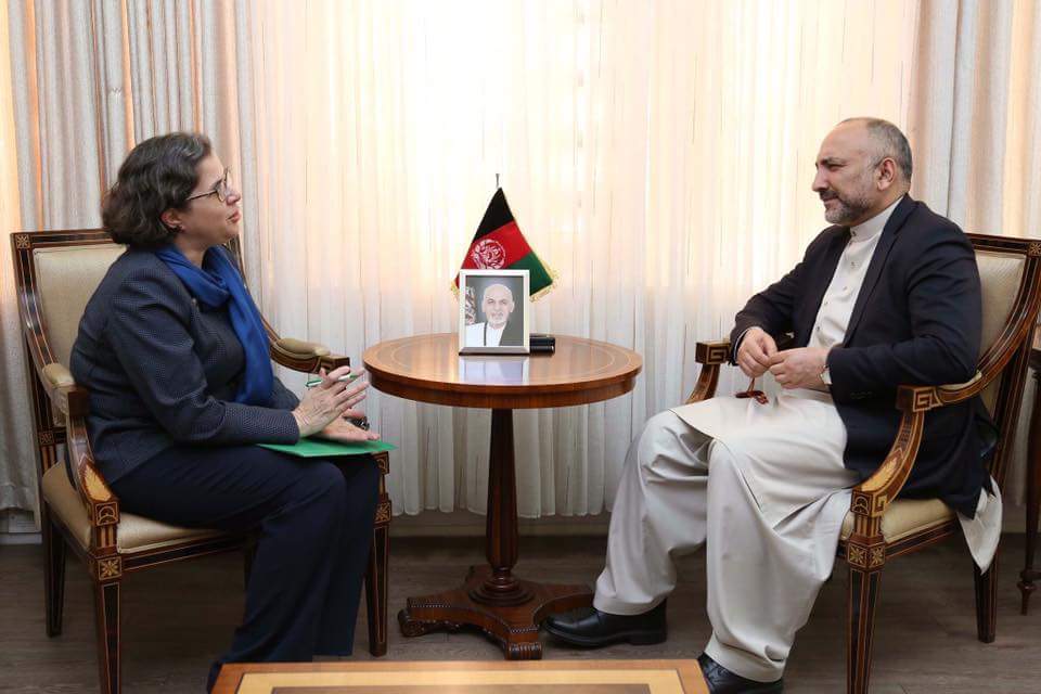 Atmar, US diplomat confer on Afghan peace drive