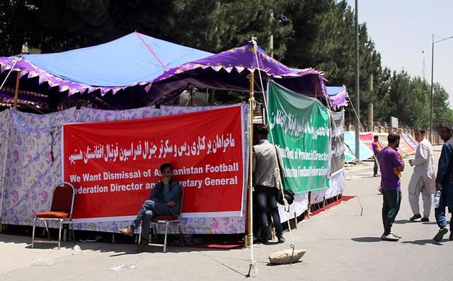 Sit-in tent erected against AFF leadership, Kabul