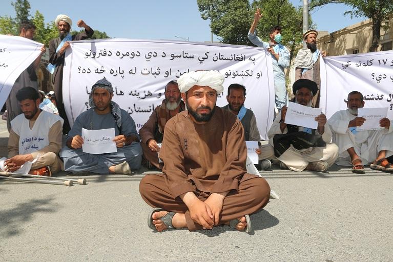 Helmand activists stage sit-in outside UN office