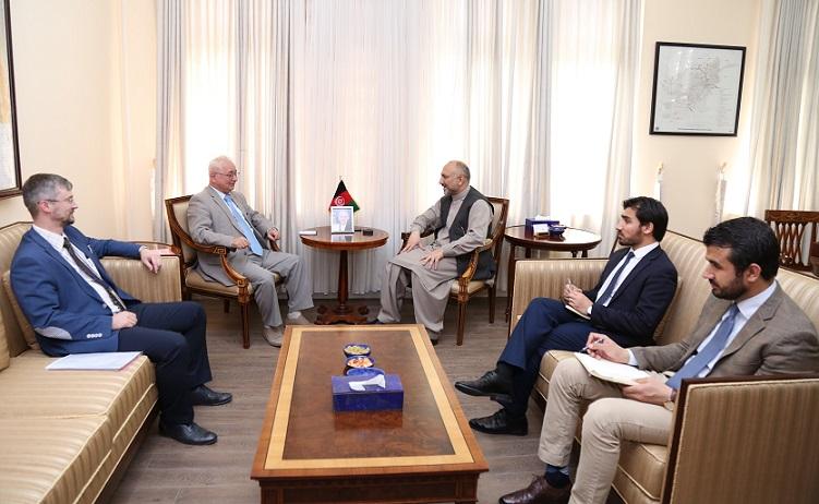 Atmar, Russian envoy discuss ceasefire with Taliban