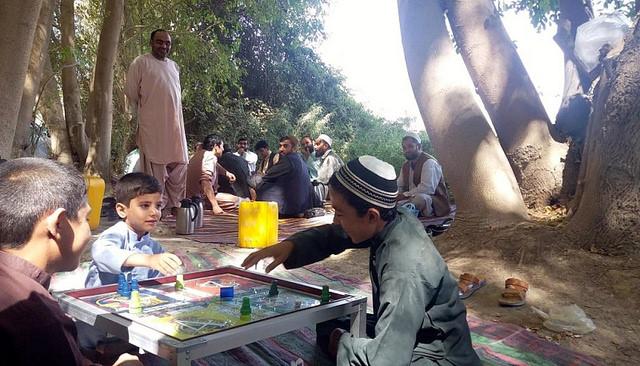 Children play game in picnic