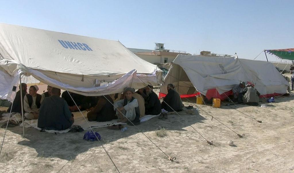 Protesters erect tents outside IEC in Balkh
