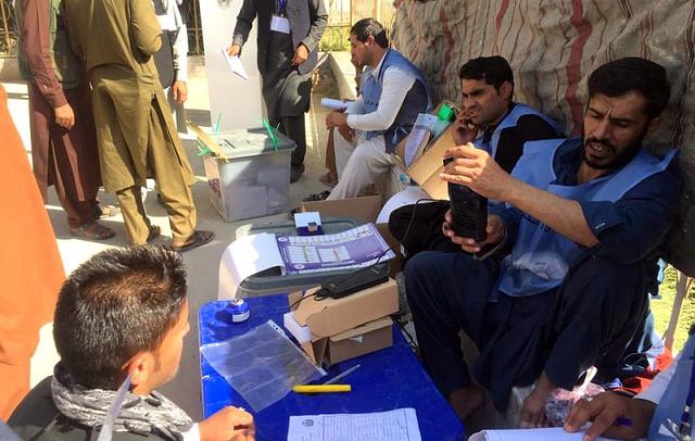 Nangarhar people during voting process