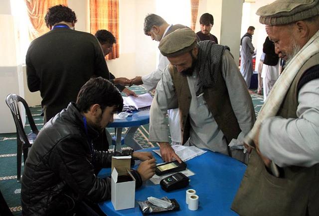Biometric device being used in polls