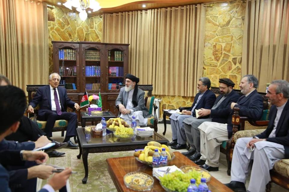 Khalilzad, Hekmatyar talk peace process & elections