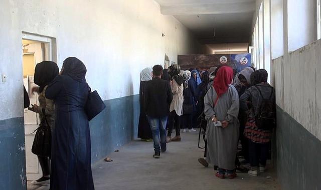 Women gathered in Balkh for voting