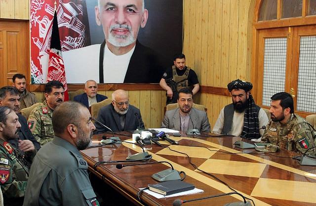 Spymaster addresses a press conferece in Kandahar