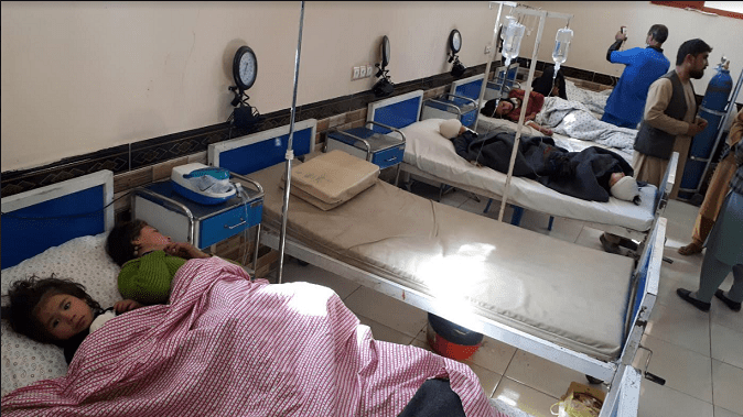 زخمیان حملات هوایی نیروهای خارجی در ولسوالی شیرین تګاب،فاریاب