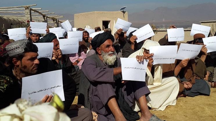 Supporters of losing candidate stage rally in Uruzgan