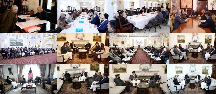 دیدار رییس جمهور غنی با احزاب سیاسی در مورد صلح،کابل