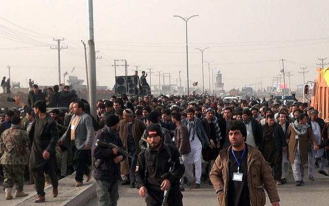 Candidates supporters protest in Balkh
