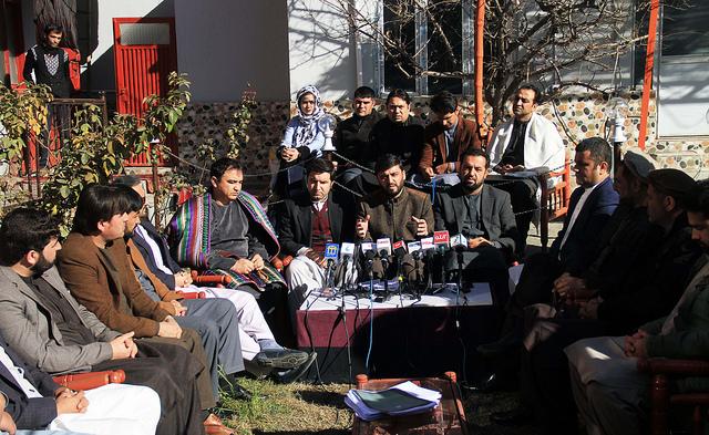 Candidates from northern Kunduz province during a press in kabul