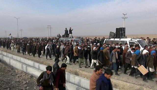 Candidates supporters protest in Balkh
