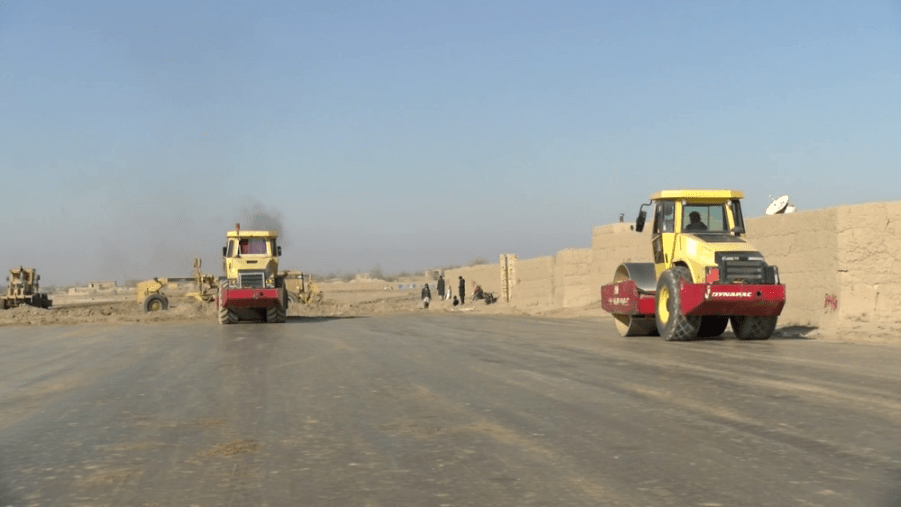 Construction work resumes on Shiberghan ring road