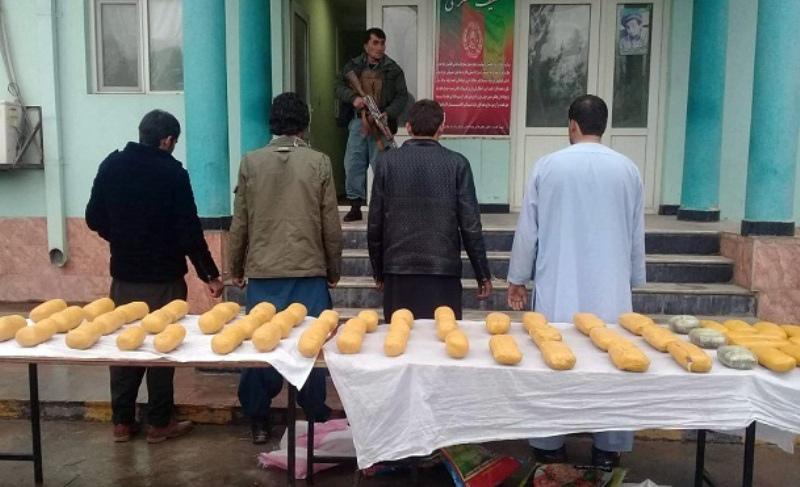 4 smugglers arrested with 52kg drugs in Baghlan