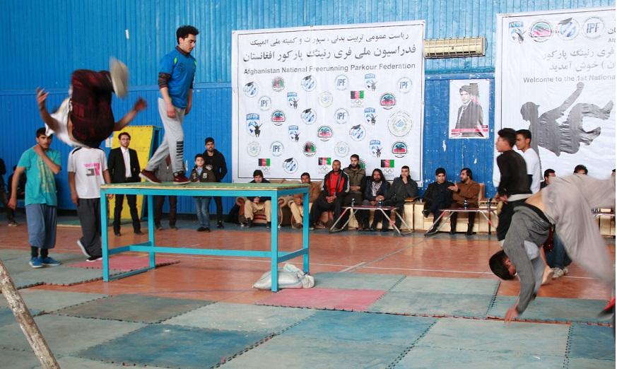 نخستین دور رقابت های رشتۀ ورزشى فری رنینگ “پارکور” در کابل برگزار شد