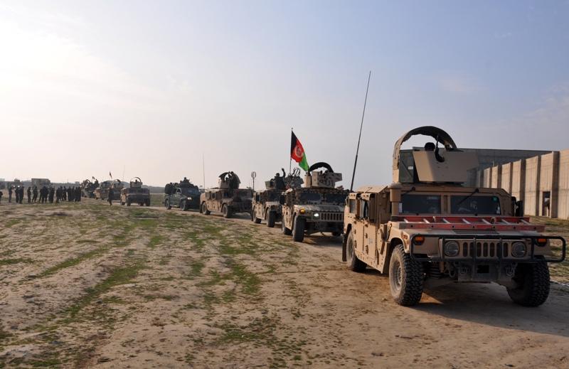 A security forces convoy towards operation in Takhar