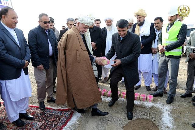 In Nimroz, Ghani lays foundation stone of hostel