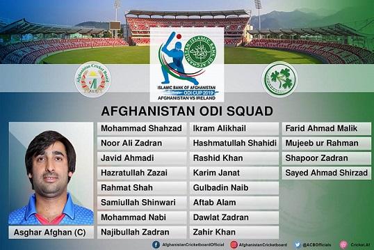 Afghanistan name squads for Ireland matches in India