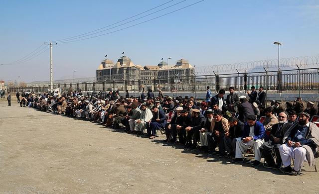 Participants of funeral ceremony of Obaidullah Barakzai