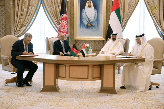 رئیس جمهور غنی با شیخ محمد بن زاید آل نهیان دیدار کرد