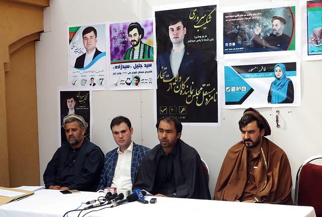 protesting Wolesi Jirga candidates