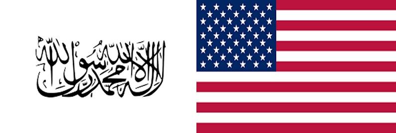 پرچم امریکا و طالبان،کابل