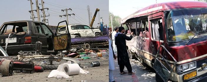 درحملات کابل به شمول پنج زن ۱۱ تن کشته شده و ۴۵ تن دیگر زخمی اند