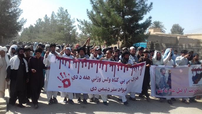 Helmand residents rally against civilian deaths