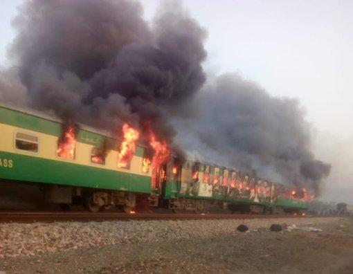 At least 75 killed as train catches fire in Punjab