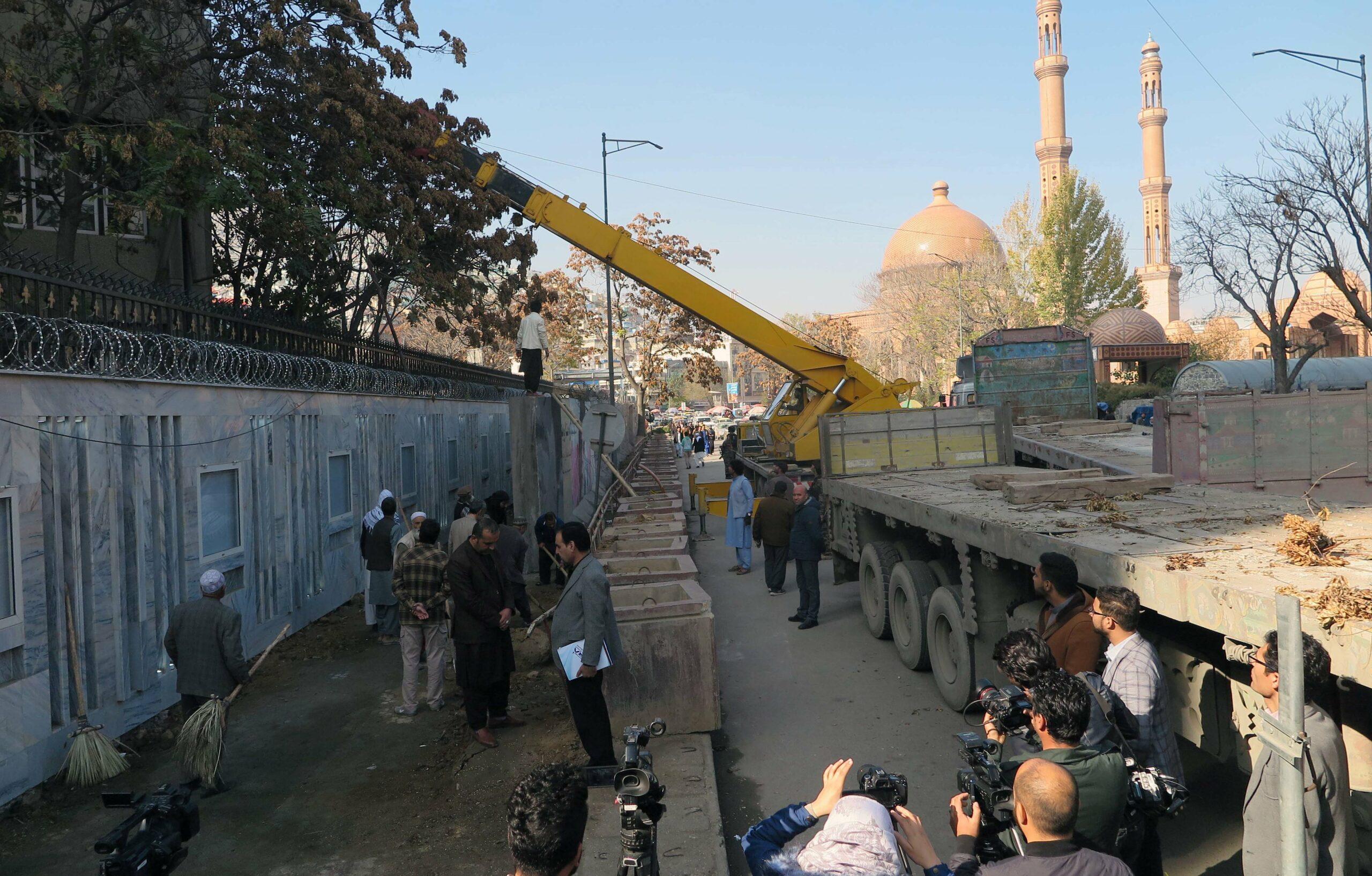 Cement walls removed from telecom ministry