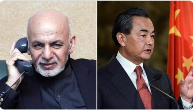 Chinese FM, Ghani discuss Beijing talks